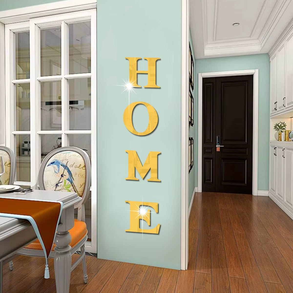 New Butterfly Home English Letter Wall Stickers Mirrors Acrylic Self Adhesive Detachable Wall Stickers Modern Home Decoration