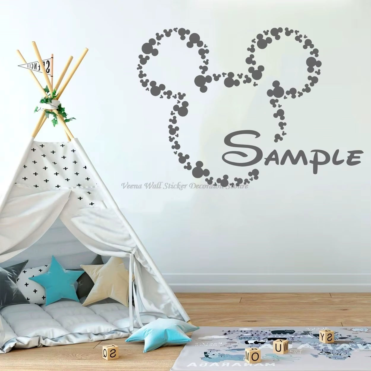 Customizable Name Cartoon Portrait Vinyl Wall Stickers Kindergarten Baby Boy Room Boy Child Room Bedroom Decoration Sticker Gift