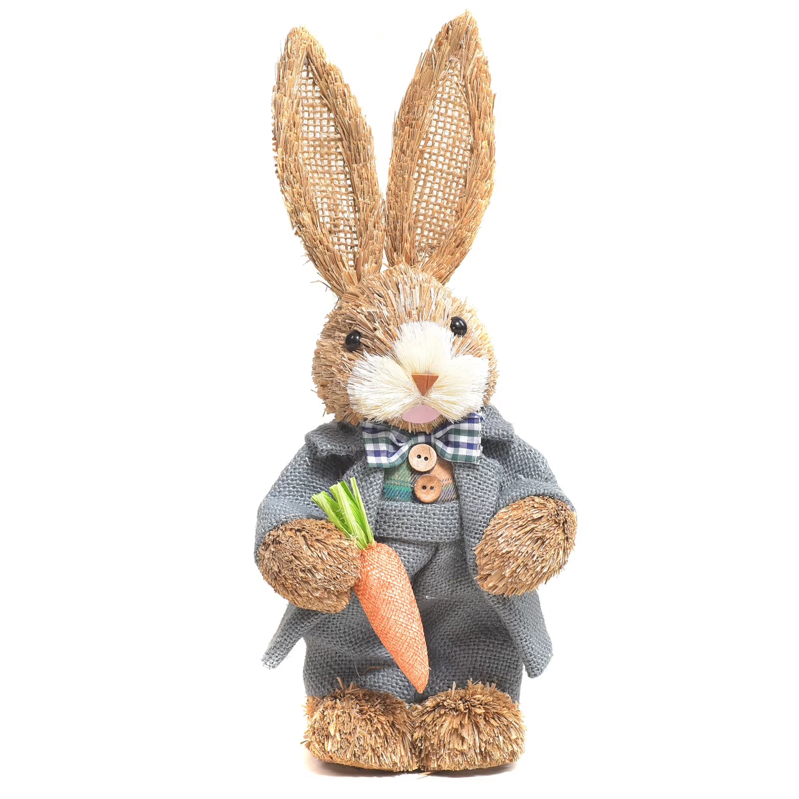 Easter Rabbit Decoration Bunny Figure Cattail Craft Ornament Home Holiday Cute Bunny Home Decoration Easter Rabbit Decoration