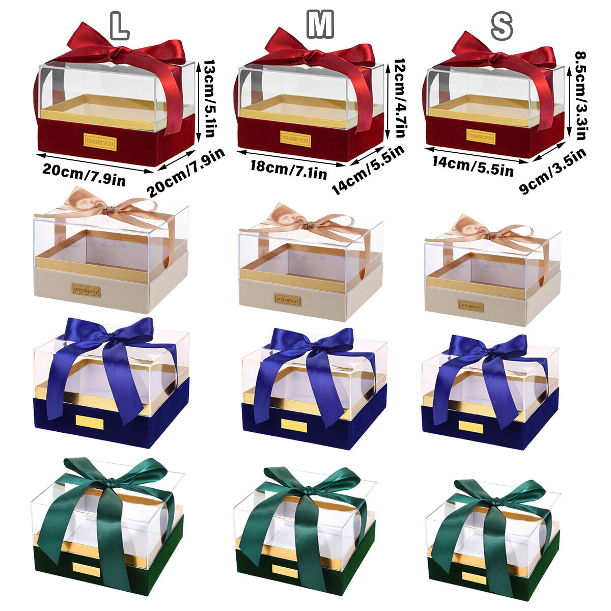 Acrylic Display Box Clear Square Storage Container with Lid for Gift Packaging