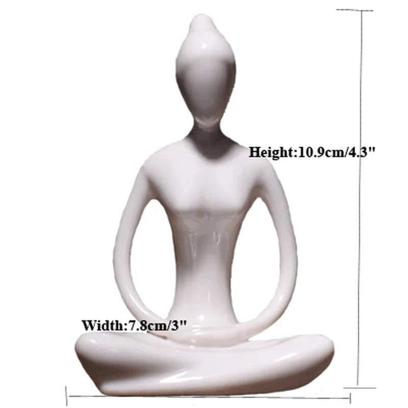12 Styles Abstract Art Ceramic Yoga Poses Figurine Porcelain Lady Figure Statue Home Yoga Studio Decor Ornament