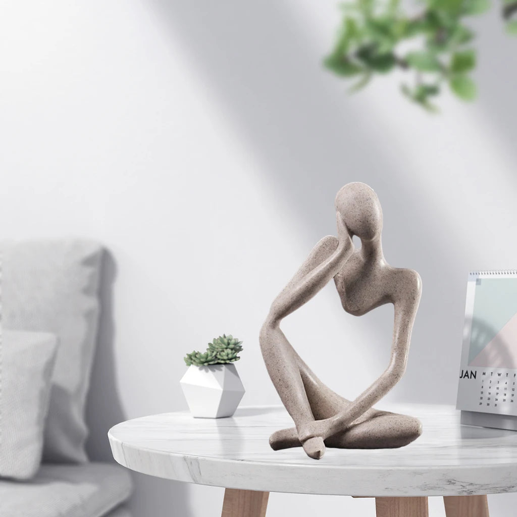 Modern Abstract Statues Sculpture Resin Artistic Thinker Figure Thinking Man Resin Modern Sculpture Figure Birthday Gift