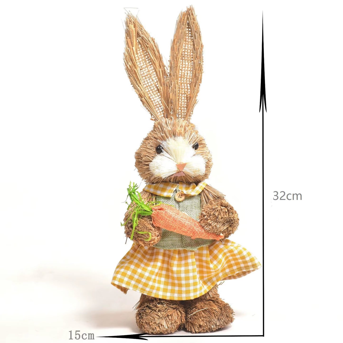 Easter Rabbit Decoration Bunny Figure Cattail Craft Ornament Home Holiday Cute Bunny Home Decoration Easter Rabbit Decoration
