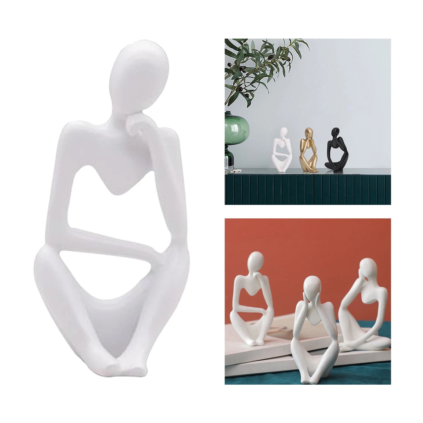 Modern Abstract Statues Sculpture Resin Artistic Thinker Figure Thinking Man Resin Modern Sculpture Figure Birthday Gift