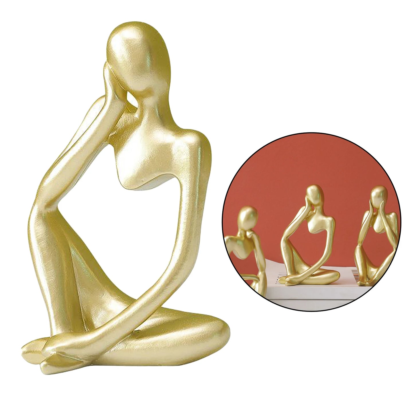 Modern Abstract Statues Sculpture Resin Artistic Thinker Figure Thinking Man Resin Modern Sculpture Figure Birthday Gift