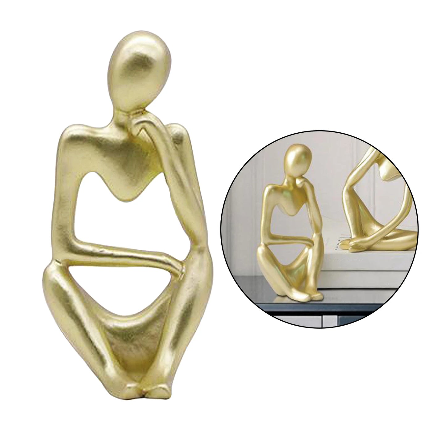 Modern Abstract Statues Sculpture Resin Artistic Thinker Figure Thinking Man Resin Modern Sculpture Figure Birthday Gift