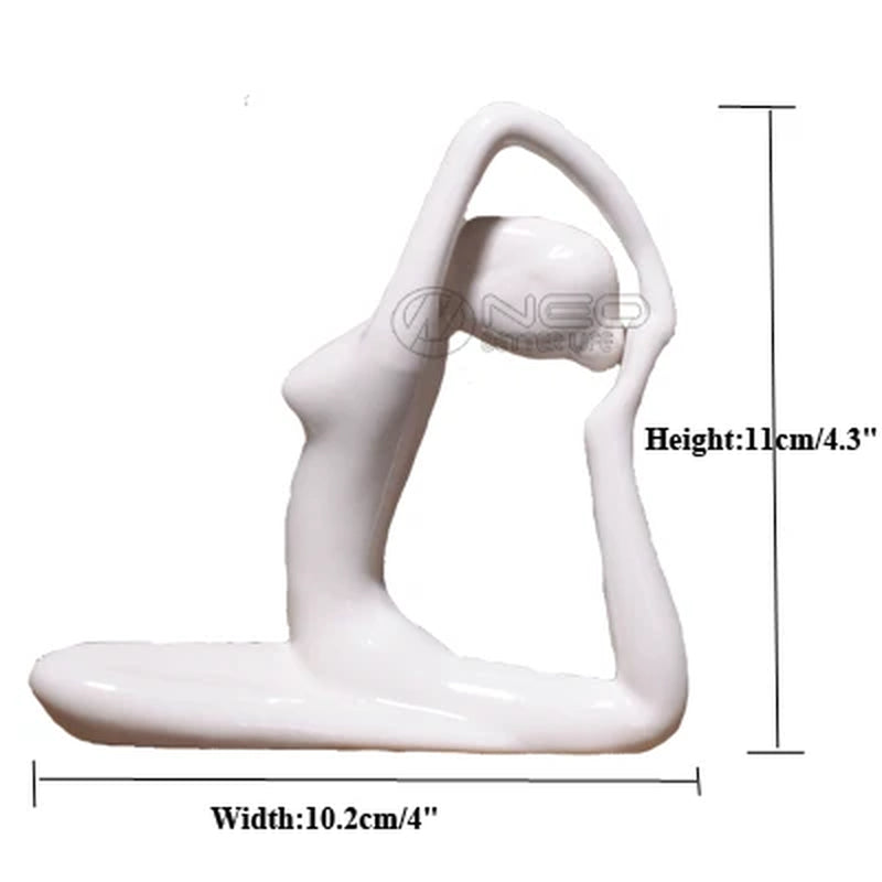 12 Styles Abstract Art Ceramic Yoga Poses Figurine Porcelain Lady Figure Statue Home Yoga Studio Decor Ornament