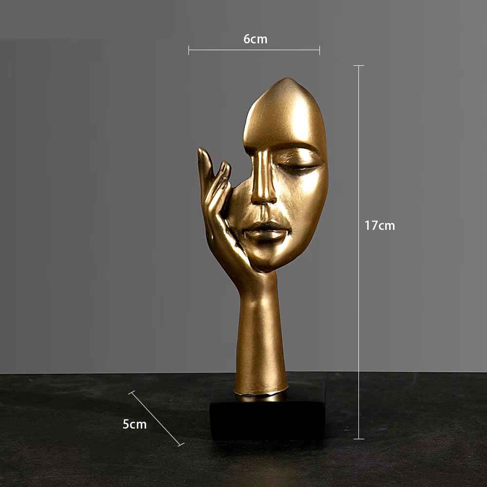 Resin Abstract Mask Statues European Miniature Figurines for Interior Home Office Study Desktop Figure Ornament Decor Gift