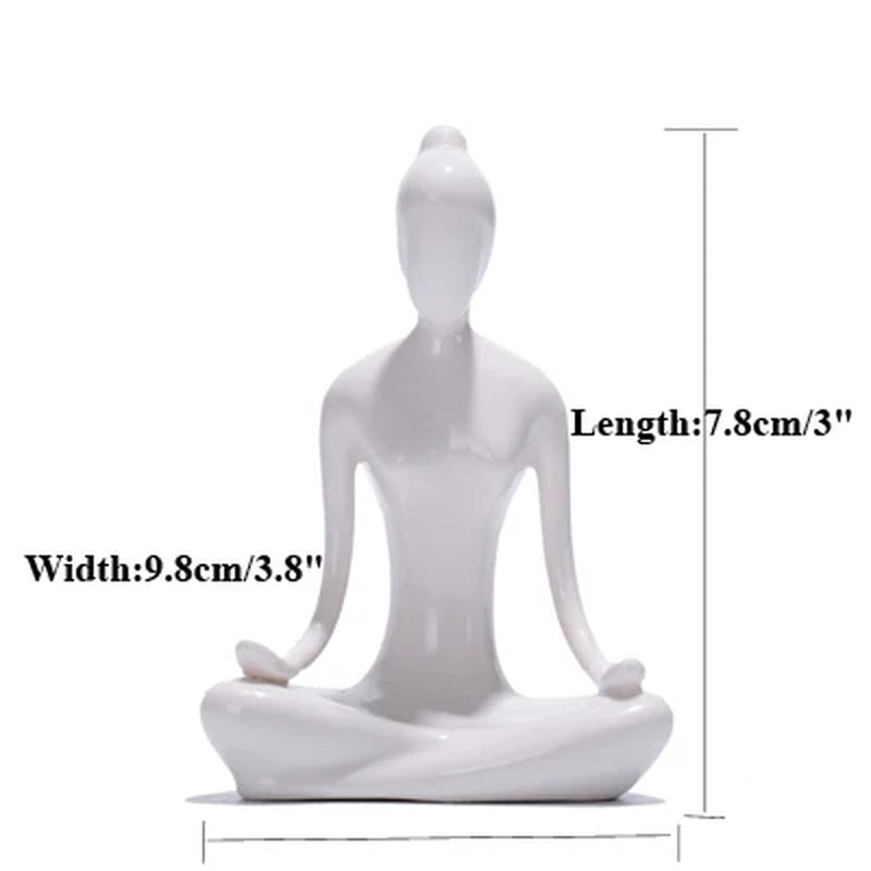 12 Styles Abstract Art Ceramic Yoga Poses Figurine Porcelain Lady Figure Statue Home Yoga Studio Decor Ornament