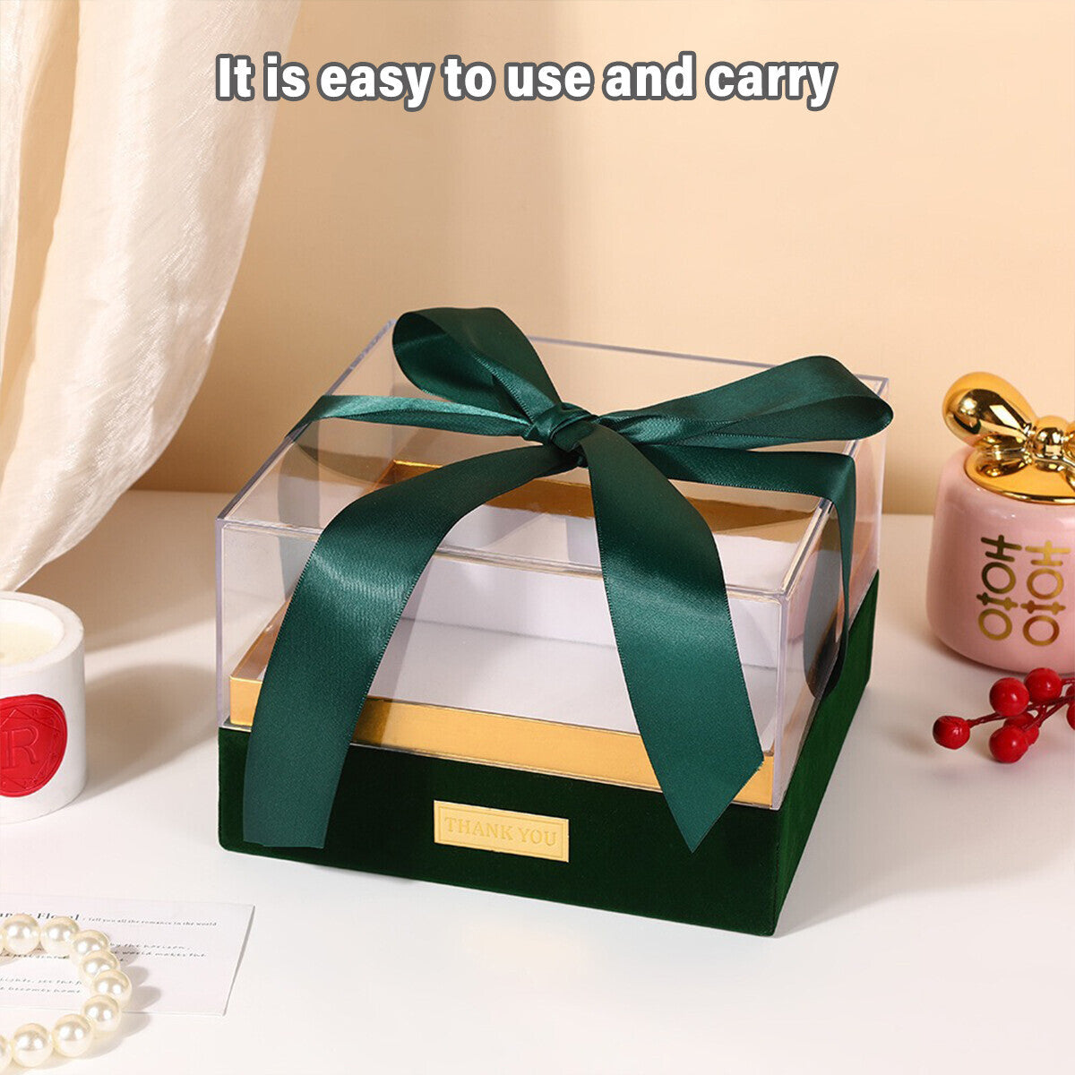 Acrylic Display Box Clear Square Storage Container with Lid for Gift Packaging