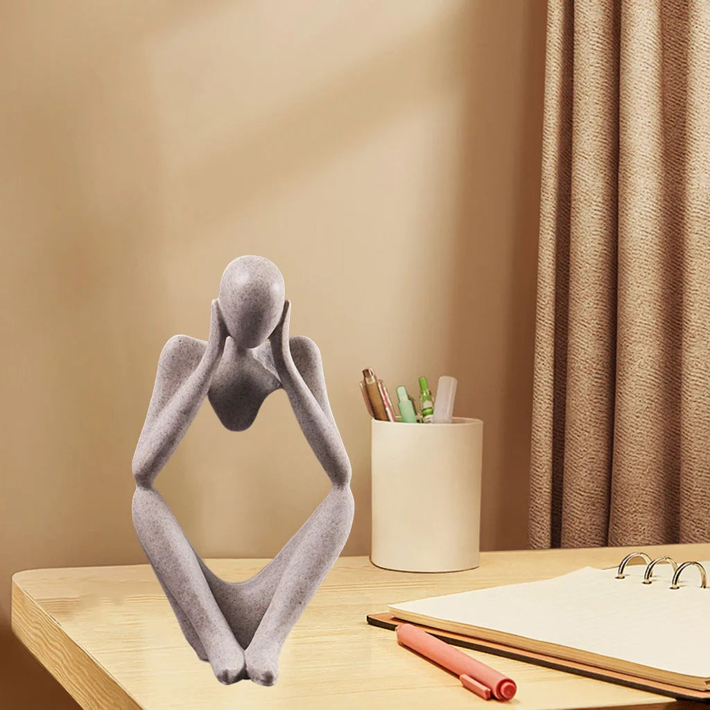 Modern Abstract Statues Sculpture Resin Artistic Thinker Figure Thinking Man Resin Modern Sculpture Figure Birthday Gift