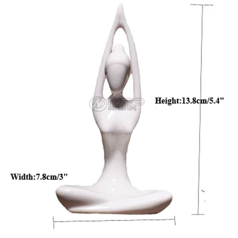 12 Styles Abstract Art Ceramic Yoga Poses Figurine Porcelain Lady Figure Statue Home Yoga Studio Decor Ornament