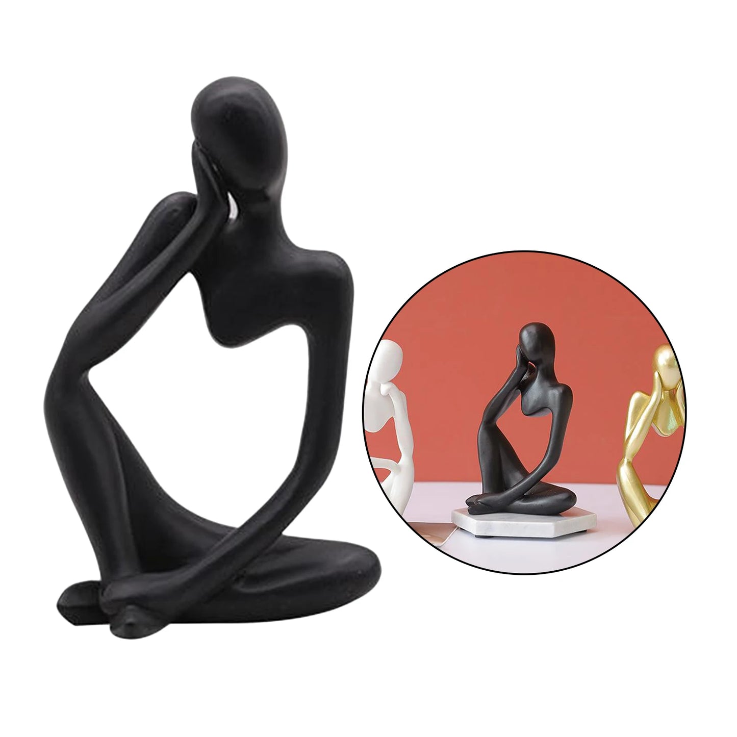 Modern Abstract Statues Sculpture Resin Artistic Thinker Figure Thinking Man Resin Modern Sculpture Figure Birthday Gift