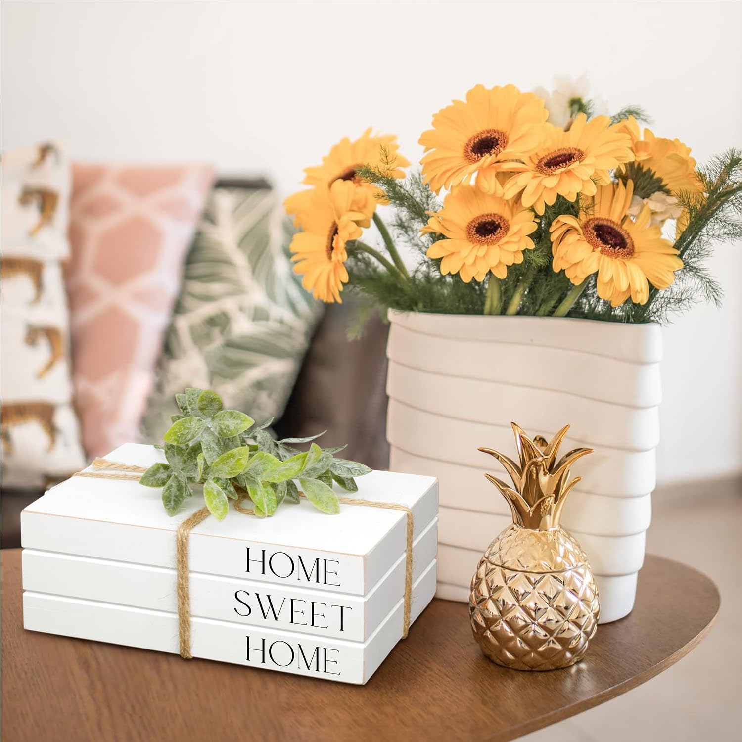 SMALL Wooden Faux Books Home Decor, Shabby-Chic Display, Boho Rustic Farmhouse Stacked Books