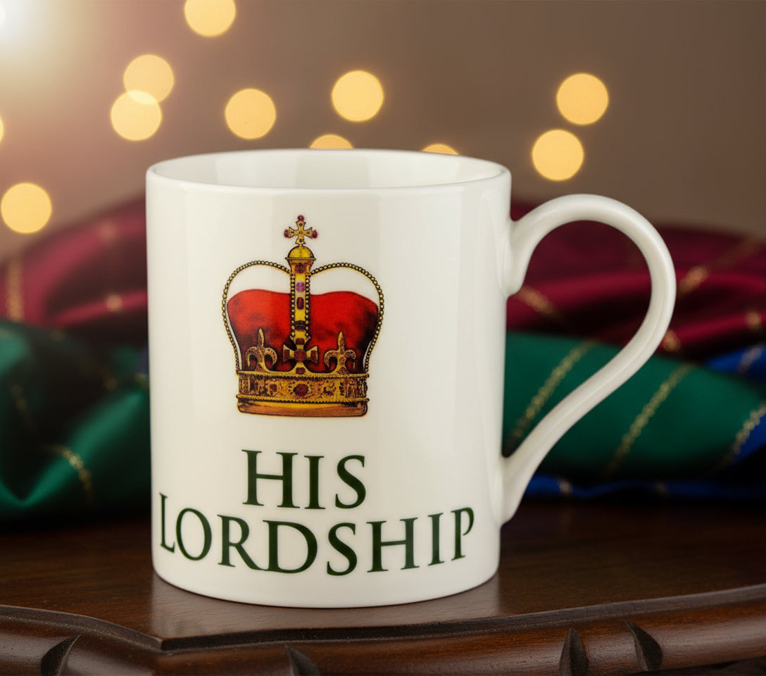 Set of 2 Mugs His Lordship & Her Ladyship Fine China in Individual Gift Boxes