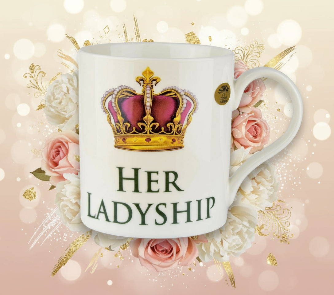 Set of 2 Mugs His Lordship & Her Ladyship Fine China in Individual Gift Boxes