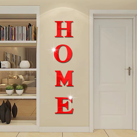 New Butterfly Home English Letter Wall Stickers Mirrors Acrylic Self Adhesive Detachable Wall Stickers Modern Home Decoration