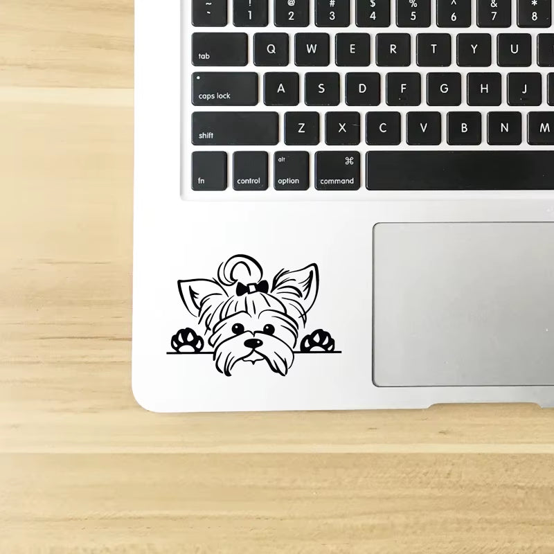 Yorkshire Terrier Vinyl Sticker Decals Car Decor , Puppy Peeking Yorkie Dog Breed Pet Decal for Cup Laptop Decoration