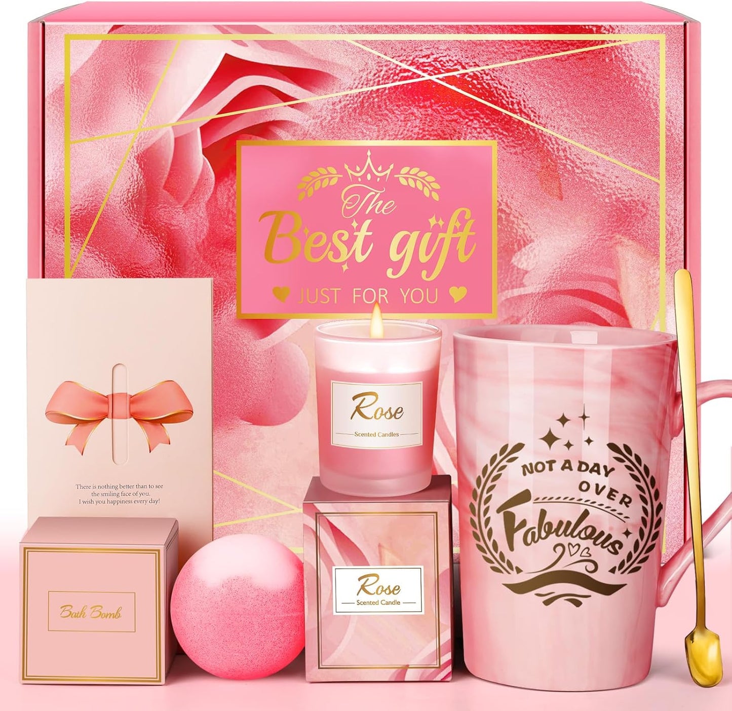 Birthday Gifts for Women: Unique Hamper Pamper Presents Personalised Ladies Self Care Spa Bath Set for Her on Christmas, Valentines, Mothers Day
