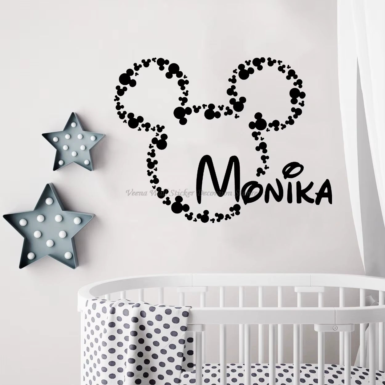Customizable Name Cartoon Portrait Vinyl Wall Stickers Kindergarten Baby Boy Room Boy Child Room Bedroom Decoration Sticker Gift