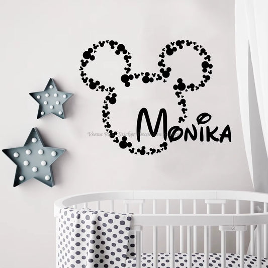 Customizable Name Cartoon Portrait Vinyl Wall Stickers Kindergarten Baby Boy Room Boy Child Room Bedroom Decoration Sticker Gift