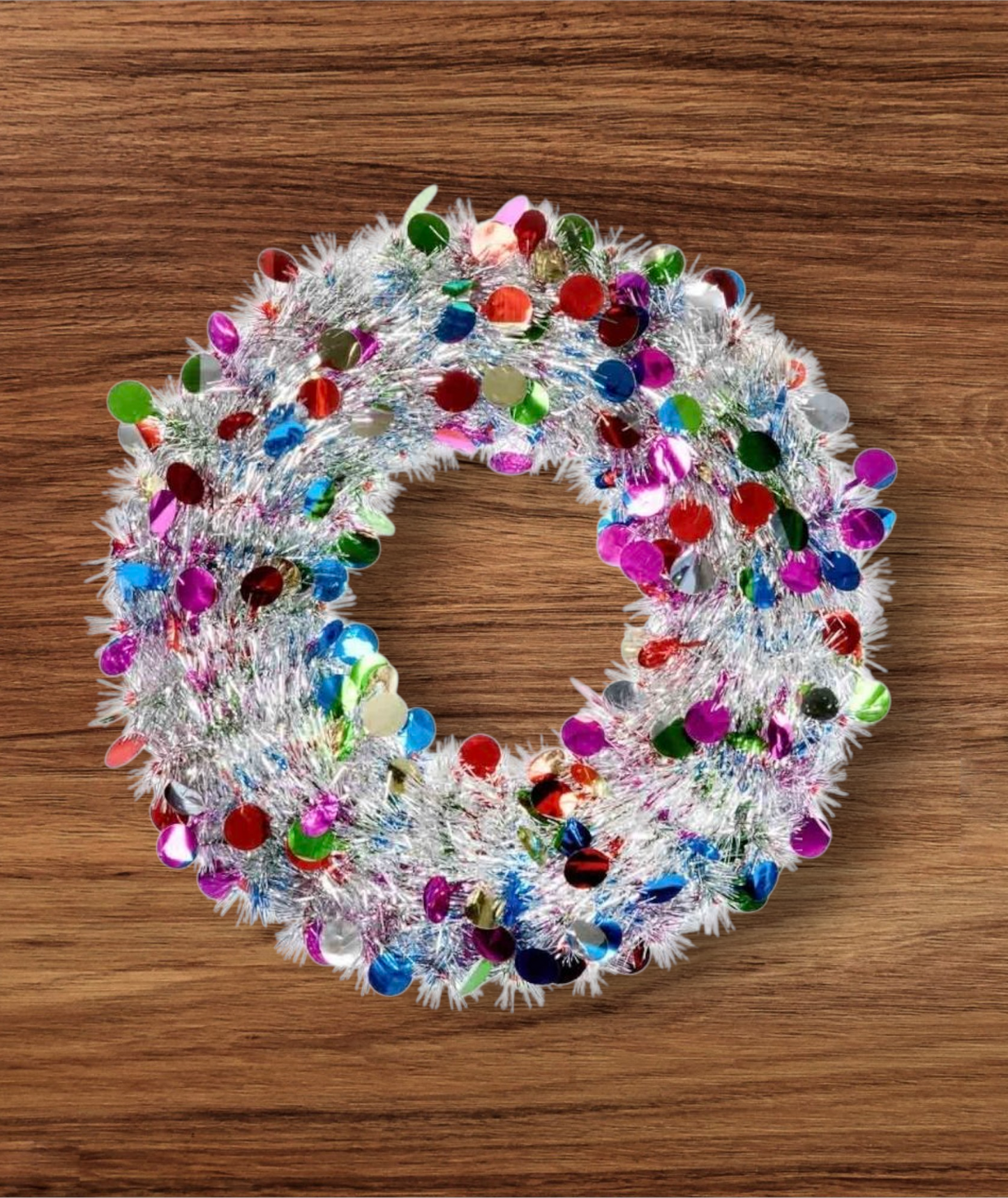Large Glitter Christmas Tinsel Wreath 45 cm Decoration Gift