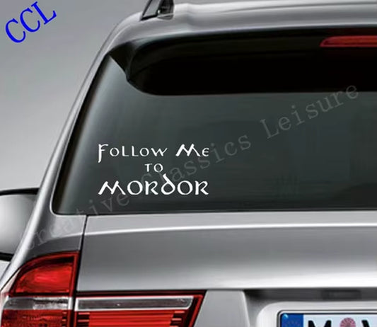 Follow Me to Mordor - Funny J.R.R. Tolkien Inspired Car Decal