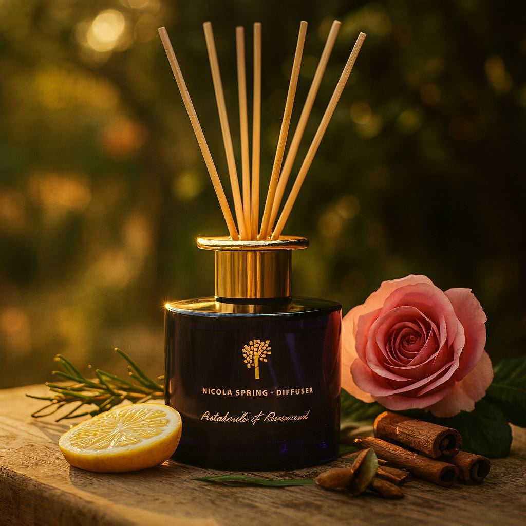 Classy Soy-Wax Scented Candle and Diffuser Set Gift 38 Hour Burn Time 350G Patchouli & Rosewood