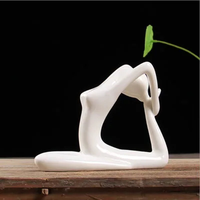 12 Styles Abstract Art Ceramic Yoga Poses Figurine Porcelain Lady Figure Statue Home Yoga Studio Decor Ornament