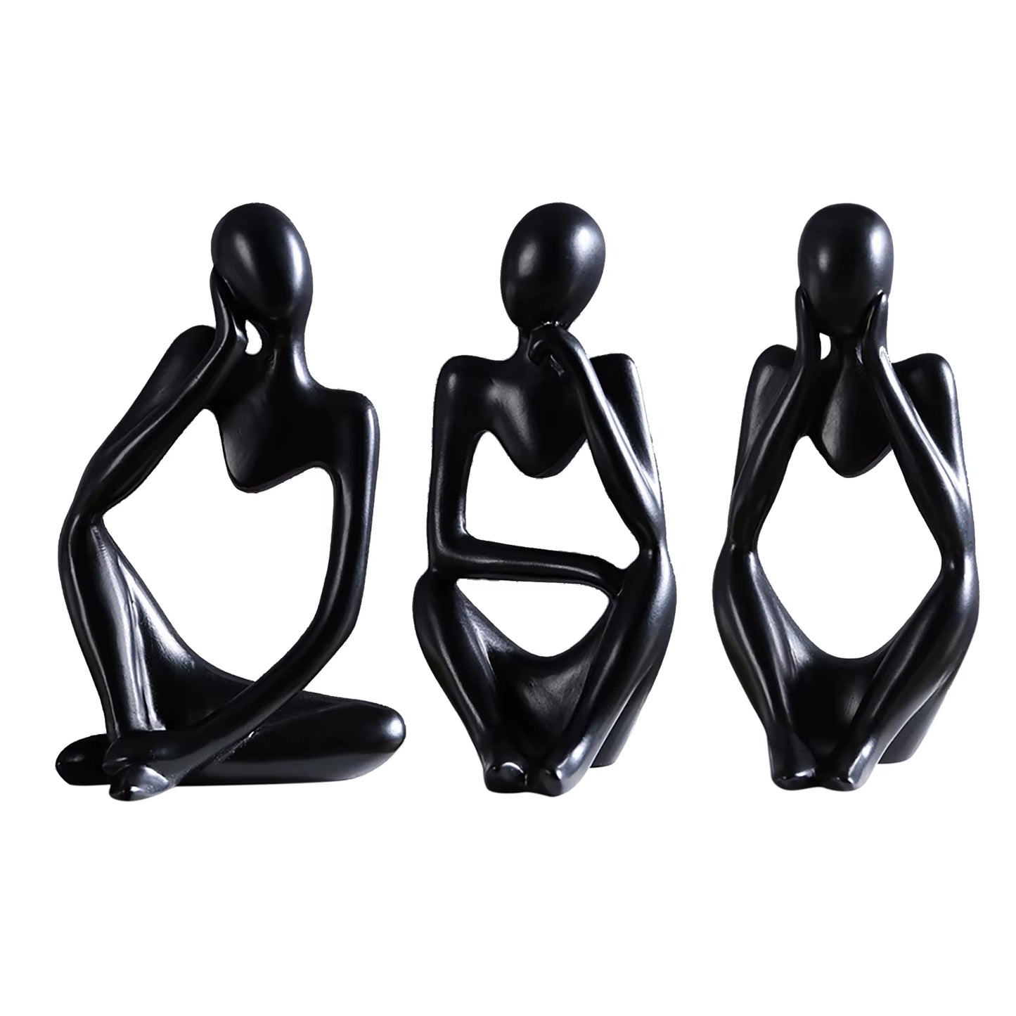 3Pcs Thinker Statue Mini Abstract Modern Thinker Sculpture Collectible Desktop Ornaments Home Decor Office Study Shelf