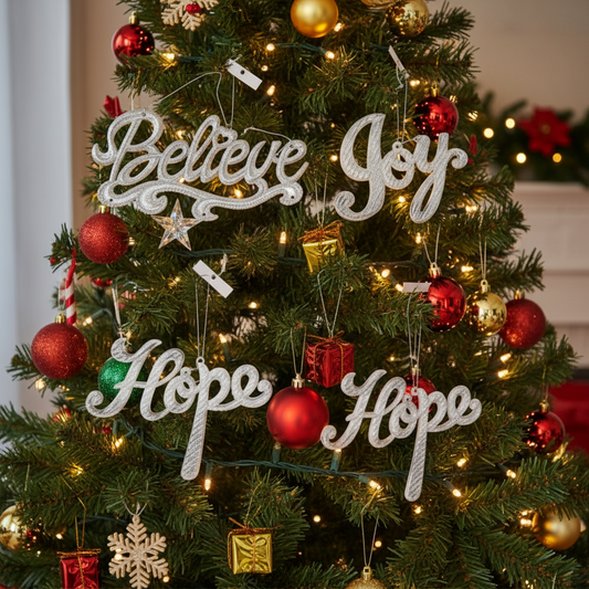 Luxury-like Crystal-Effect Glass-like Glitter Sparkly Christmas Tree Decorations