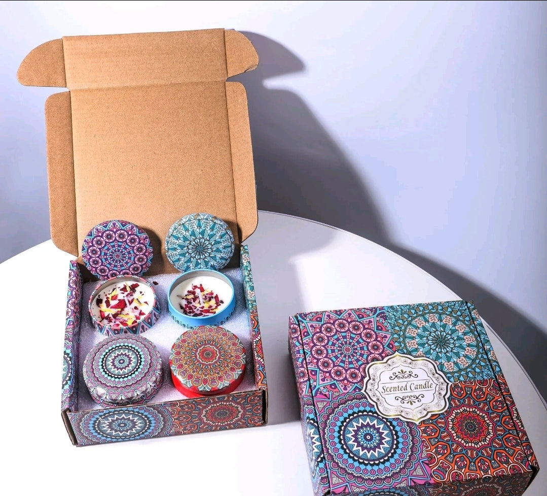 PERSONALISED 4-Set Scented Candle Gift Set Birthday Christmas Thank you Wedding Teacher Gift Idea