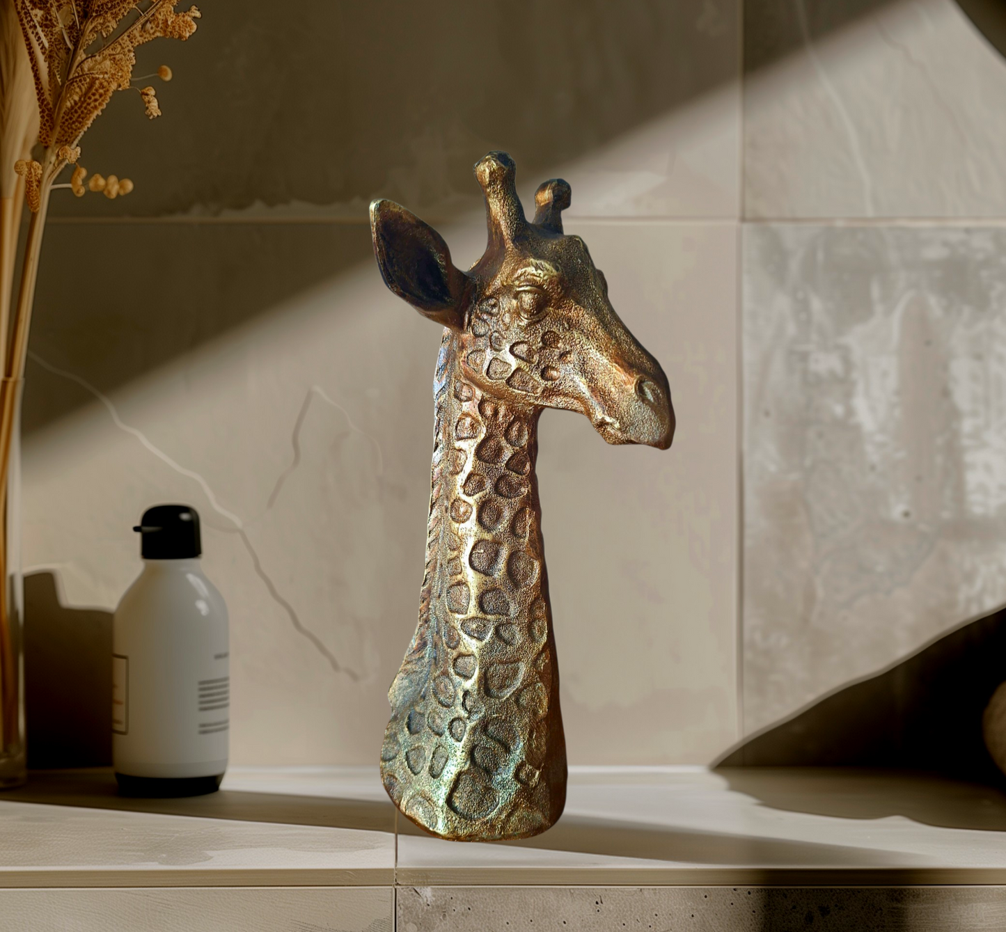 Shabby-Chic GIRRAFE HEAD Table Decoration Ornament Home Decoration Statue Jungle